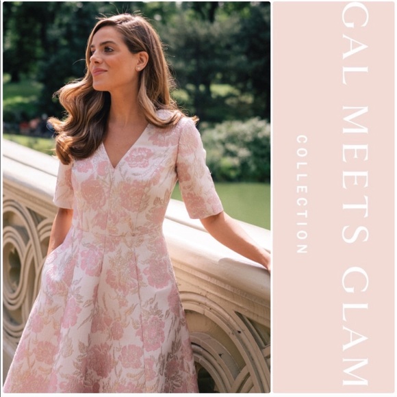 Gal Meets Glam Dresses & Skirts - Gal meets glam Adair pink jacquard dress